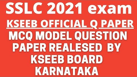 KSEEB official MCQ model question paper of maths science social SSLC 2021 exam new pattern Karnataka