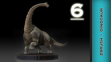 Zbrush Texturing Tutorial - Dinosaur (brachiosaurus) Part 6