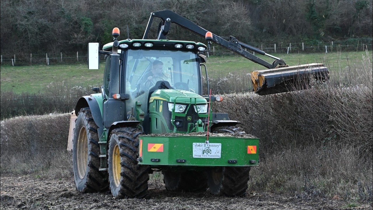 Hedge Cutting with John Deere 6R 140 and McConnel
