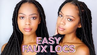 STEP BY STEP EASY FAUX LOCS FOR BEGINNERS | How To Do Faux Locs For Beginners & Faux Locs No Crochet