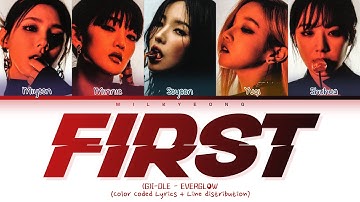 How would ((G)I-DLE) sing ‘FIRST’ (EVERGLOW) | Color Coded Lyrics + Line distribution