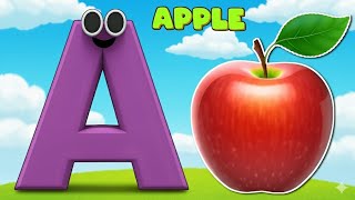 A for Apple B for Ball Phonics Song with Two Words ABC Alphabet Songs with Sounds for Kids Learning