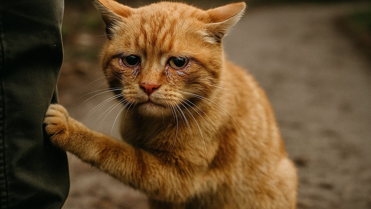 Дрожащая кошка подошла к людям… И то, как она заплакала после еды — разбивает сердце