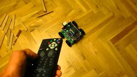 IR remote controlled vehicle robot with ATmega32