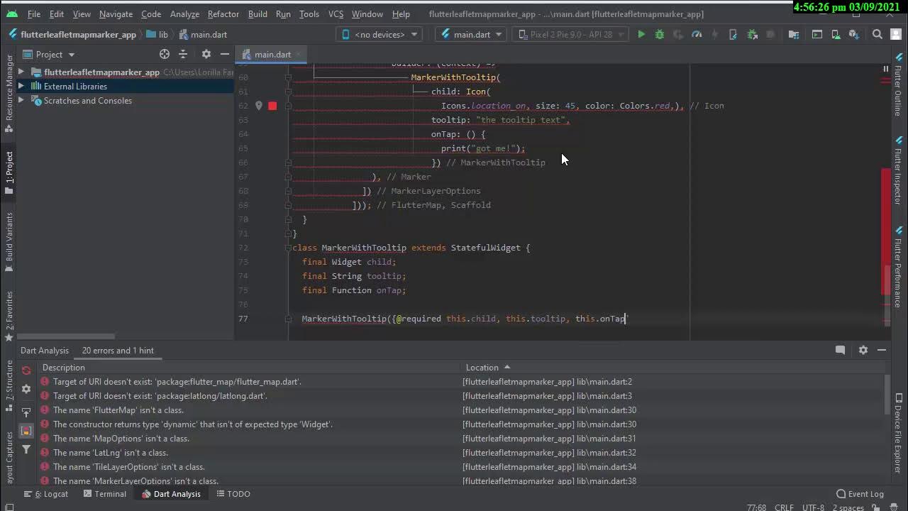 【FLUTTER ANDROID STUDIO and IOS】leaflet map with custom marker popup ...