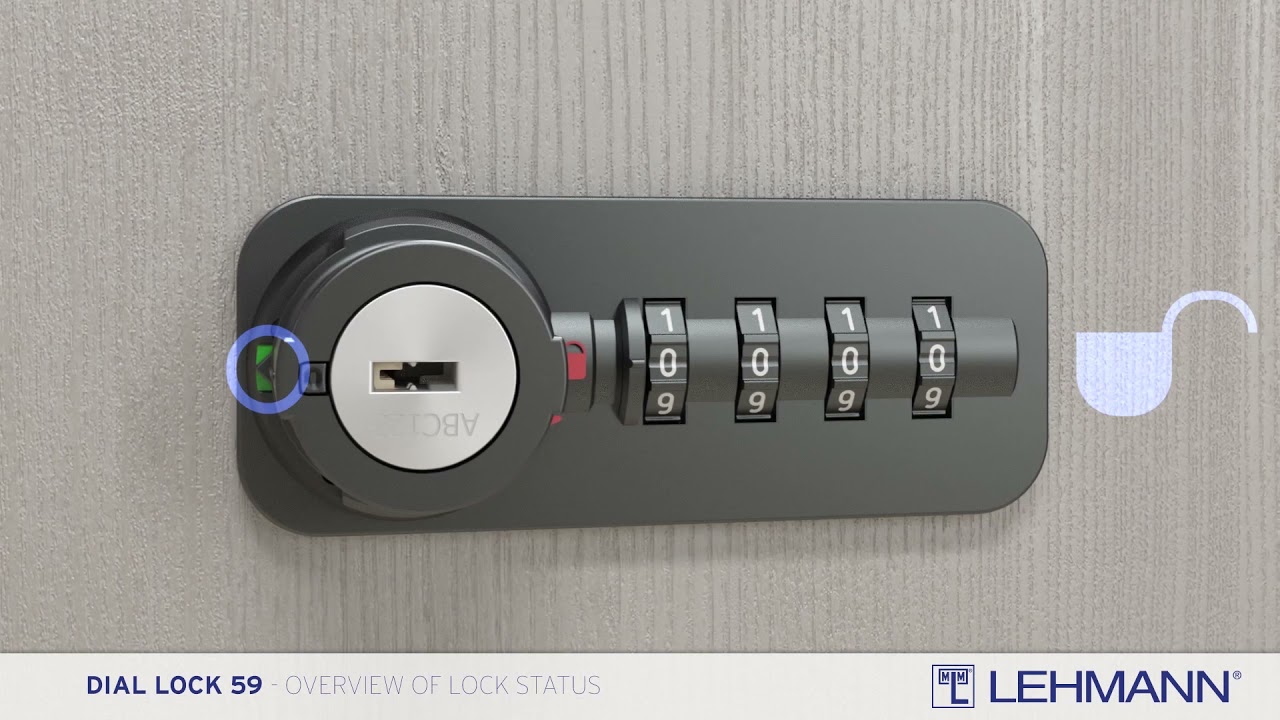 Aperçu de l'état du verrouillage Serrure à code pour casier à pêne ou à came - Dial Lock 59 Fix code