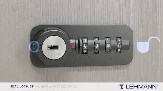 Aperçu de l'état du verrouillage Serrure à code pour casier à pêne ou à came - Dial Lock 59 Fix code