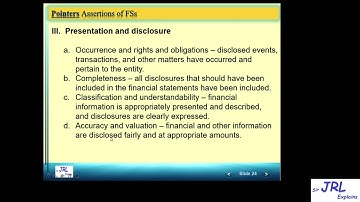 AUDITING: Audit of Financial Statements (Management assertions and the Auditor