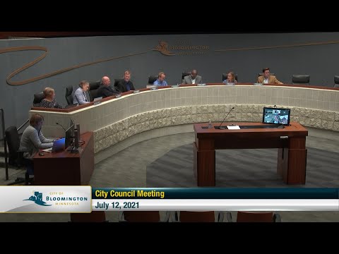 July 12, 2021 Bloomington City Council Meeting