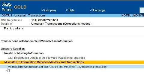 Mismatch between Expected Tax Amount and Modified Tax Amount in transaction | SINHA