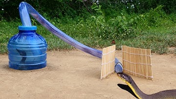 Easy Creative Method Snake Trap _ Build Deep Hole Underground Using Big Plastic Bottle & Long Pipe