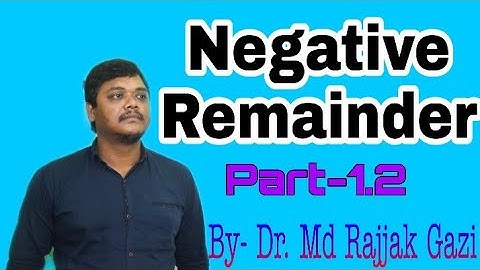 Negative Remainder (1.2) | Number System  by Dr. Md  Rajjak Gazi.