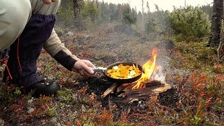 Färska kantareller, smörstekta över eld / Chanterelles fried outdoors