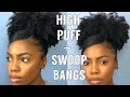 SUPER EASY AND CUTE SIDE BANG AND PUFF ON 4B NATURAL HAIR!