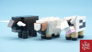 LEGO Tutorial mini animals Bull, Cow, and Sheep
