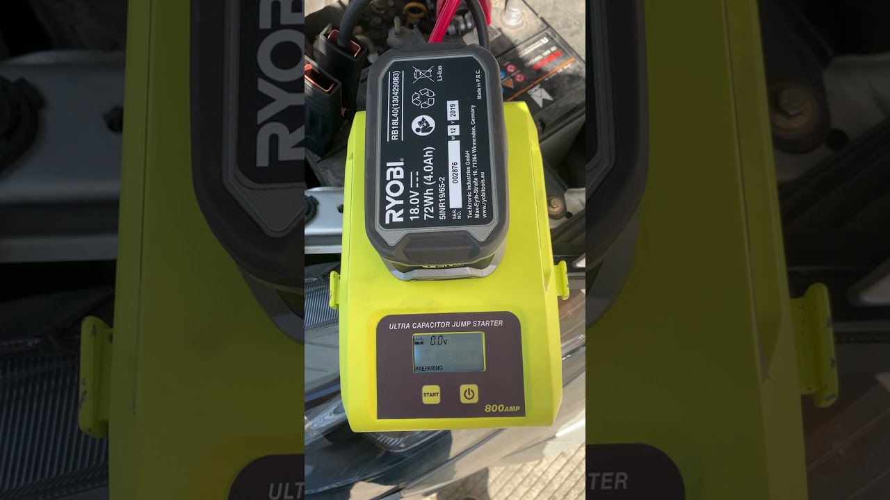 Ryobi capacitor jump starter VS 2.7 diesel turbo engine