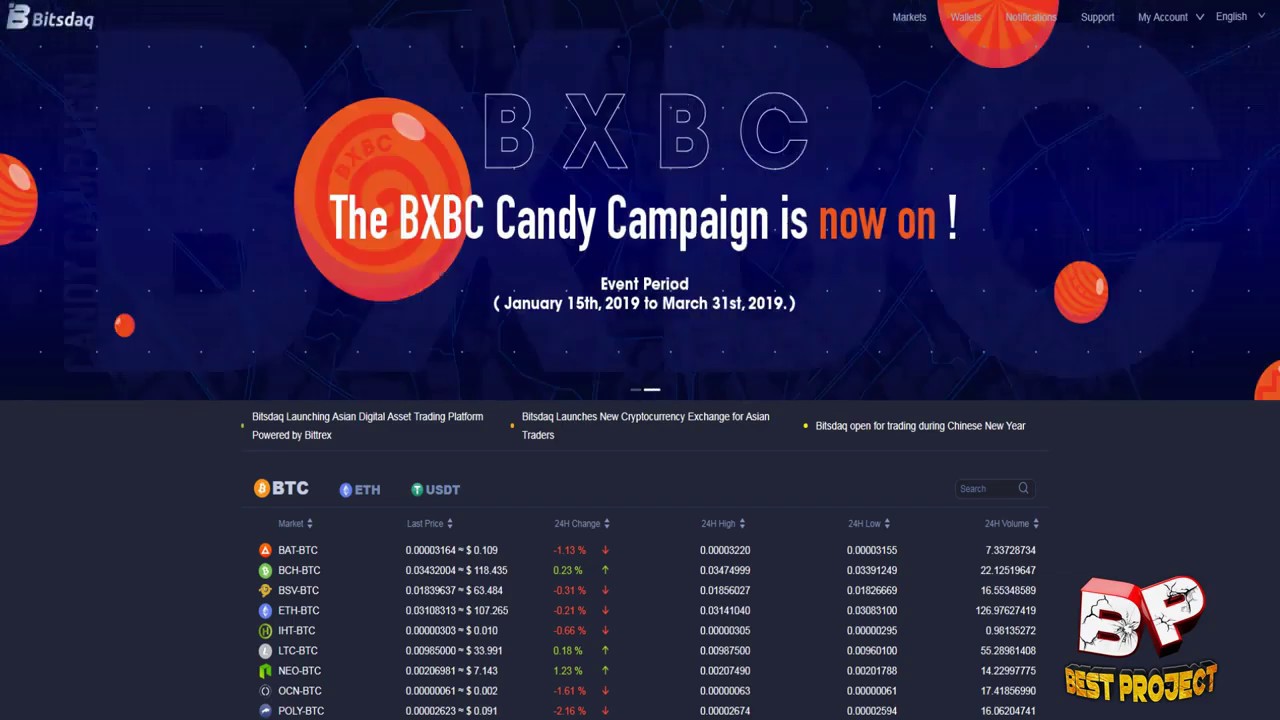 Airdrop от биржи BITSDAQ   Бесплатная раздача токенов BXBC