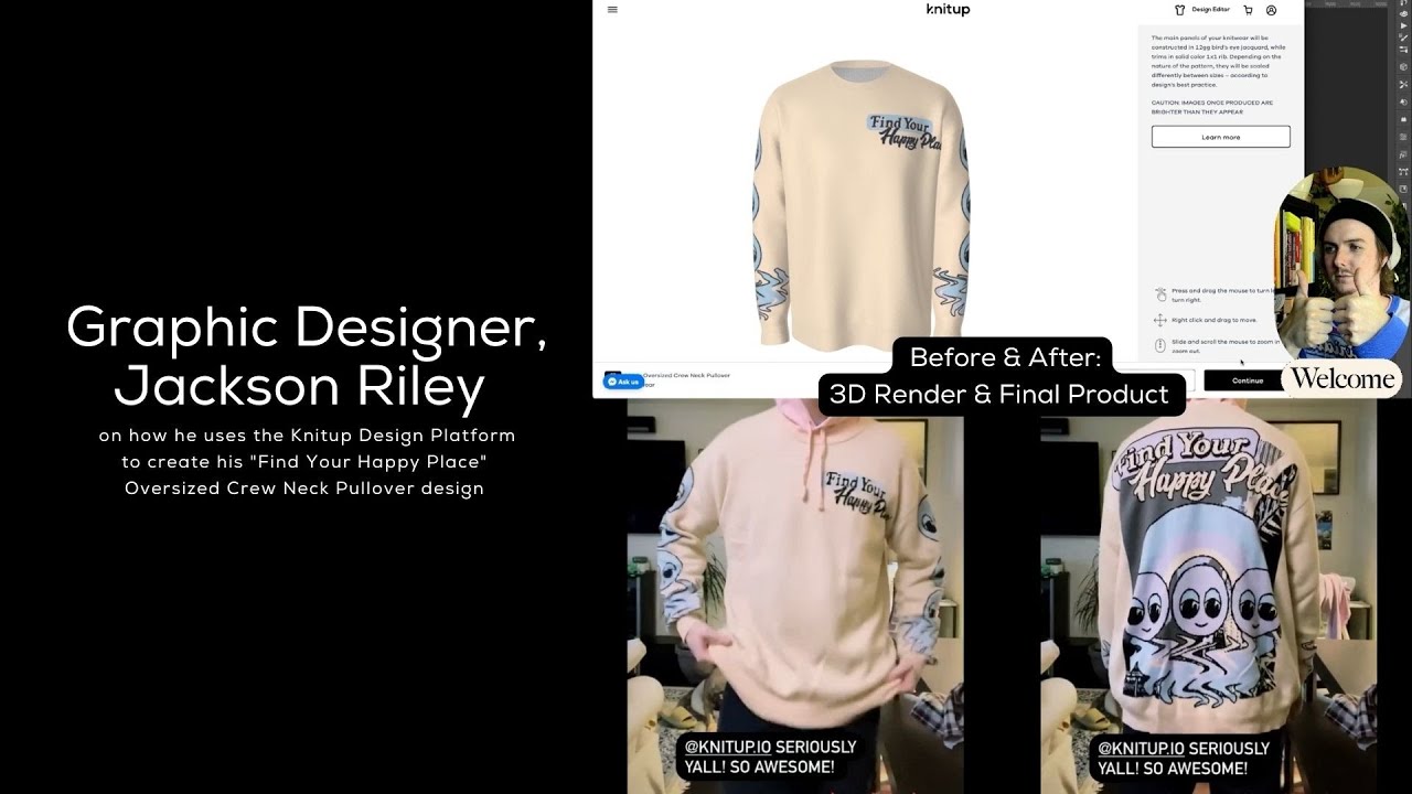 Jacob Riley Design Graphic Designer, Jackson Riley designs custom sweater on the Knitup ...