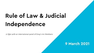 Q\&As on the Rule of Law and Judicial Independence