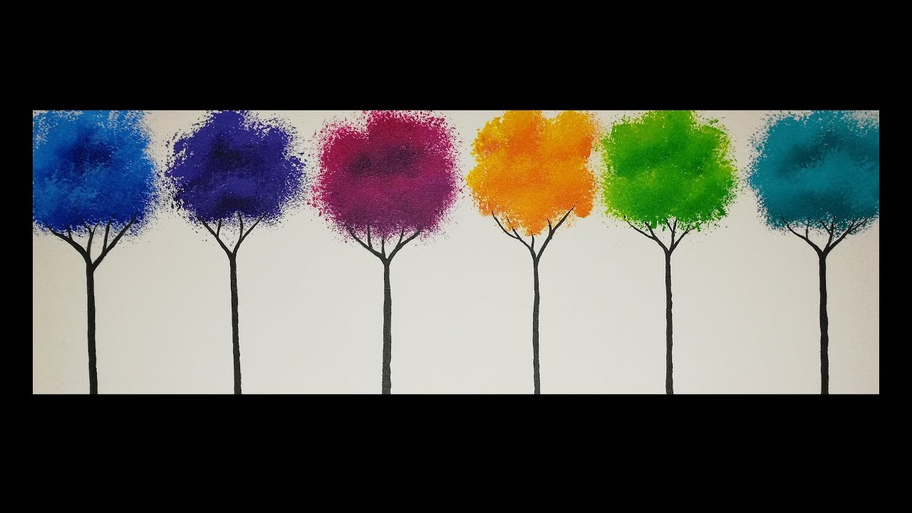 Arbres Colorés Débutants Peinture Acrylique Facile YouTube