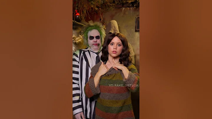 Beetlejuice in Shock!😳💀 #beetlejuice #fakeortega #shorts #netflix #halloween
