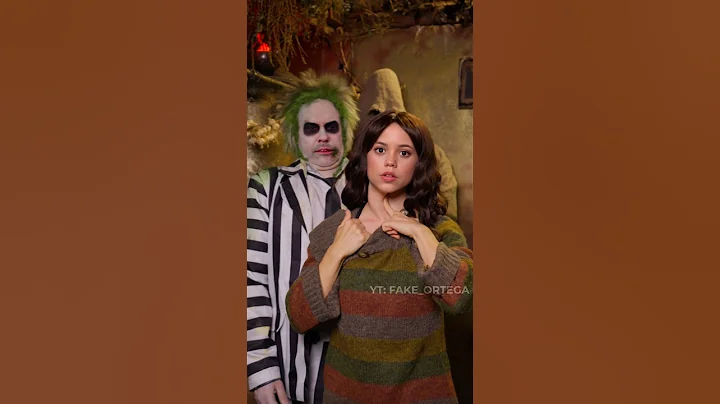 Beetlejuice in Shock!😳💀 #beetlejuice #fakeortega #shorts #netflix #halloween
