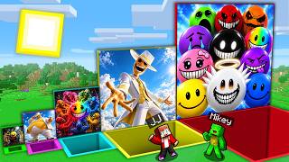 JJ and Mikey inside PITS WITH ALL VERITY VERSIONS & LORD VERITY & LORD OBESITY in Minecraft (Maizen)