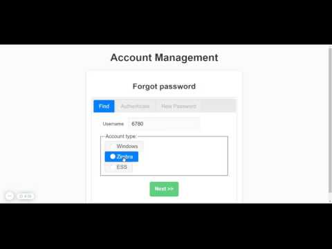 Zimbra & Windows Active Directory - Forget Password