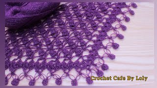 كروشيه شال مثلث شتوي أنيق جدا و سهل💜Easy crochet shawl|قناة كروشيه كافيه💜