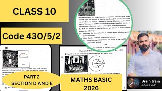MATHS BASIC PAPER CODE 430/5/2 BOARD 2026|SECTION D AND E SOLUTION|CLASS 10