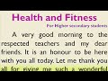 Speech on Health and Fitness in English for Higher Secondary Students