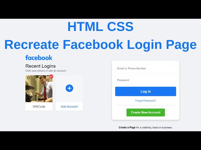 Facebook Login Page using HTML CSS 🥶 Dynamic Login Page