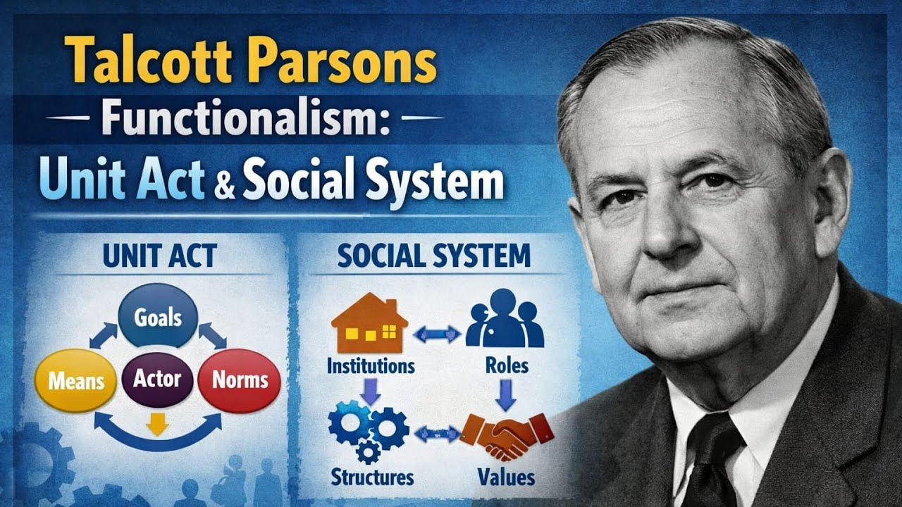 Talcott Parsons Functionalism: Unit Act & Social System 