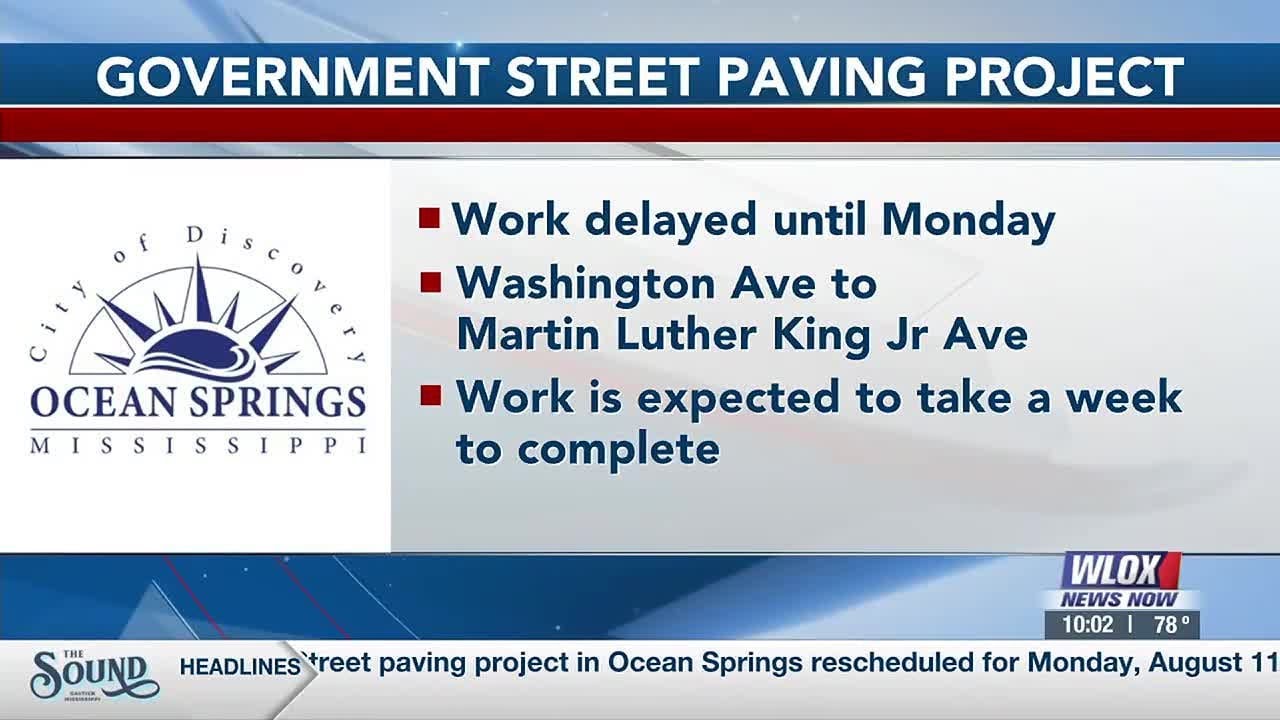 Government Street paving project delayed, Ocean Springs officials say