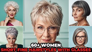 Short Hairstyles For Women Over 60 With Fine Hair And Glasses