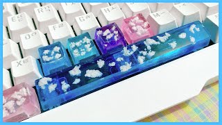 Cloudy Sky Resin Custom Keycaps  Watch Me Resin  Mani Land