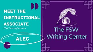 Meet the FSW Writing Center Staff: Instructional Associate Alec Taylor