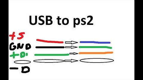 USB A PS2 color cable
