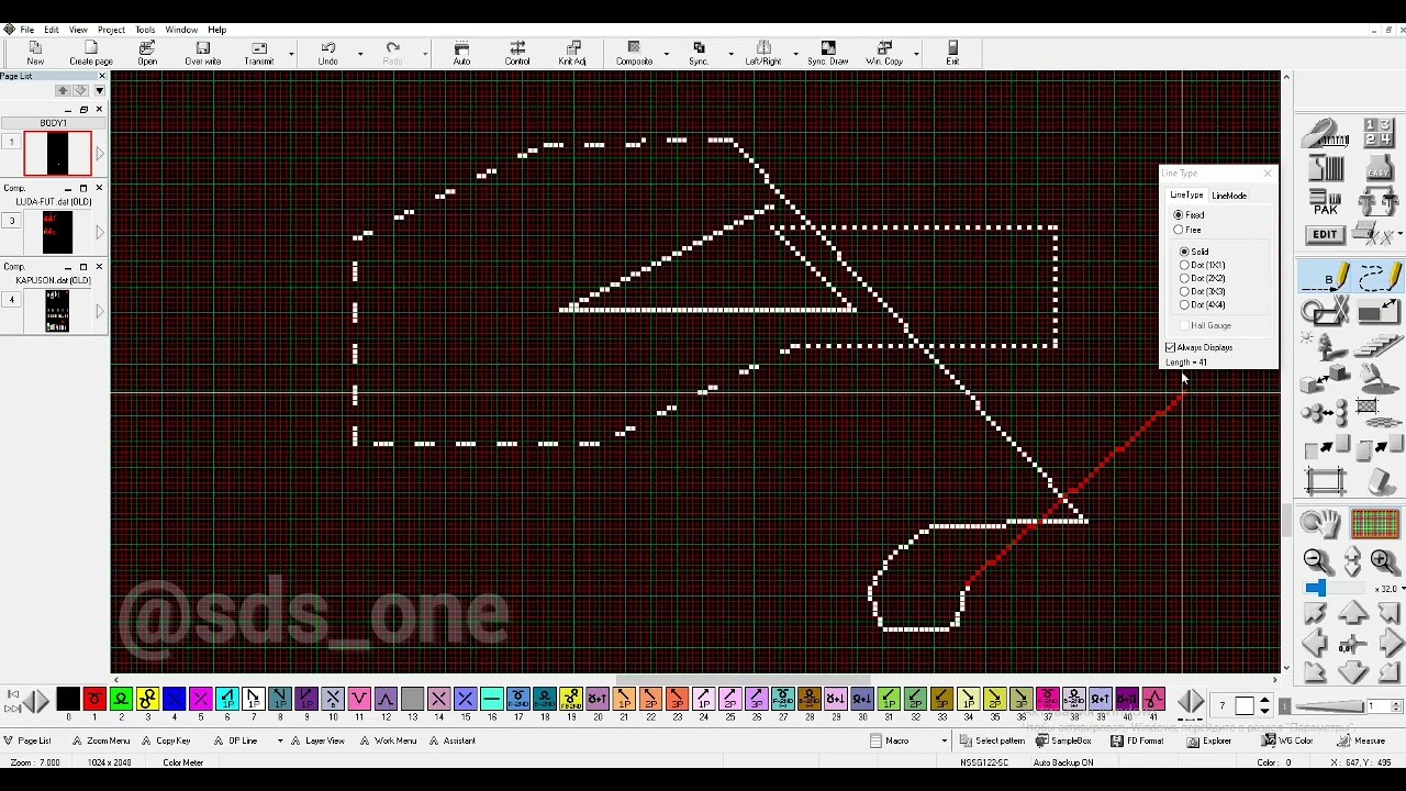 Shorts по инструменту Линия в Knit paint..