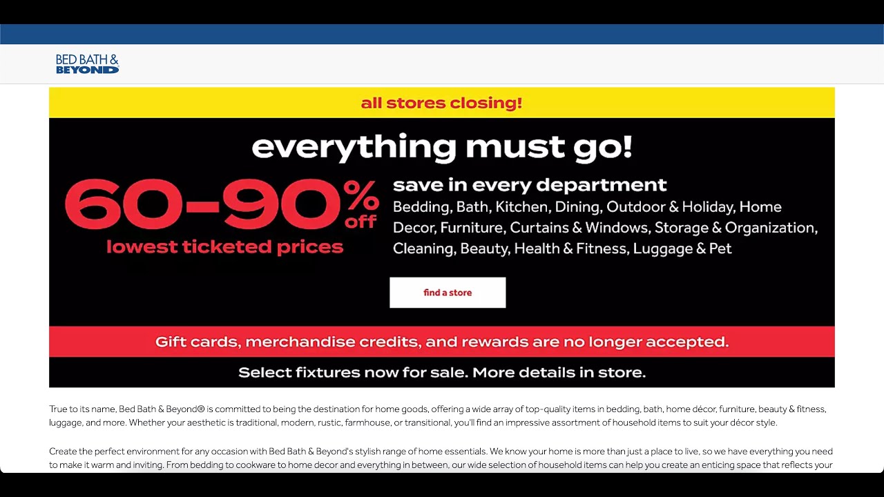 Bed Bath & Beyond/Buy Buy Baby Liquidation Update 9 YouTube