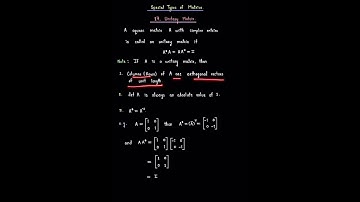 Concept of an Unitary matrix #unitary_matrix #matrix