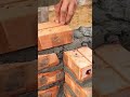 Arranging red bricks with cement to make them strong #shorts #technical #tools