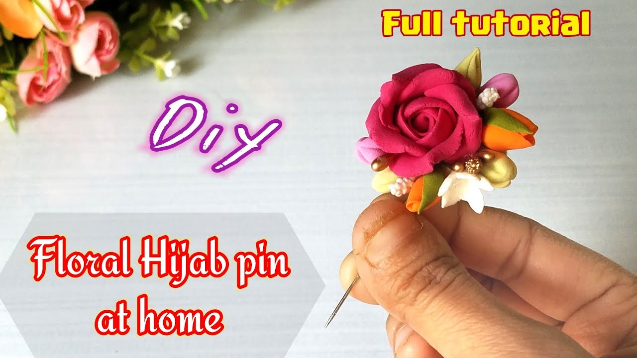 How to make hijab pin at home, Diy hijab pin, clay hijab pins, diy jewelry