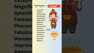 Synonyms of "GREAT" #englishspeaking #englishvocabulary