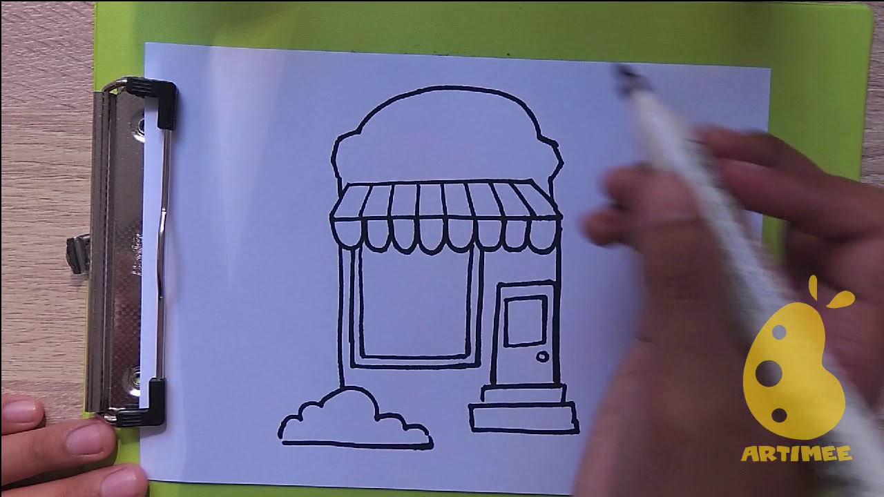 How to Draw Bakery shop - YouTube