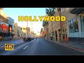 Driving through Hollywood, Hollywood Hills and Hollywood Sign - USA - 4K