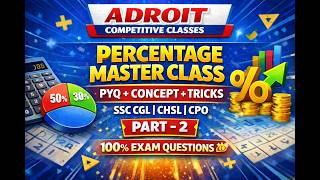 MATHS FOUNDATION BATCH || PERCENTAGE PART - 2 II BY SURENDER SIR II #ssc #maths #ssccgl