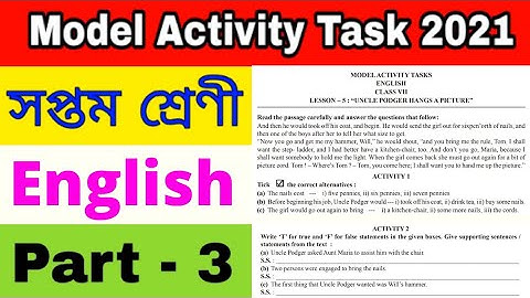 Model activity task class 7 English part 3