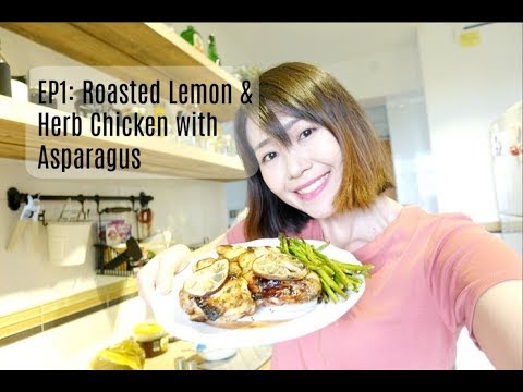 #Marriedlife - Couple Cooking Vlog: Roasted Lemon & Herb Chicken with Asparagus. Easy recipe!