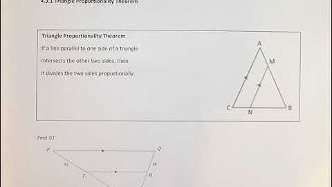 4.3.1 Triangle Proportionality Theorem Part 1